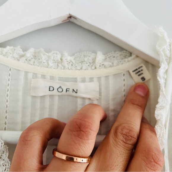 Sold Doen Rolande Tiered Embroidered Organic Cotton-Voile Midi Dress in Salt - Picture 4 of 8